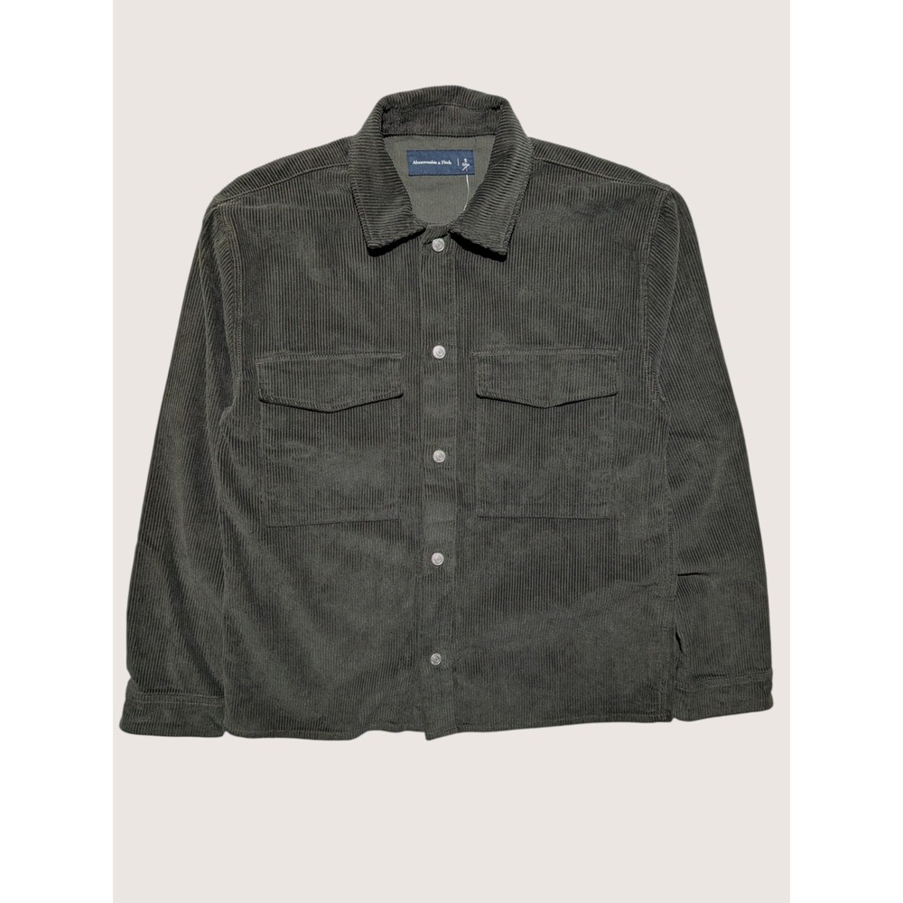 Abercrombie & Fitch Corduroy Shirt Jacket Mens Small Green Shacket NWT Workwear